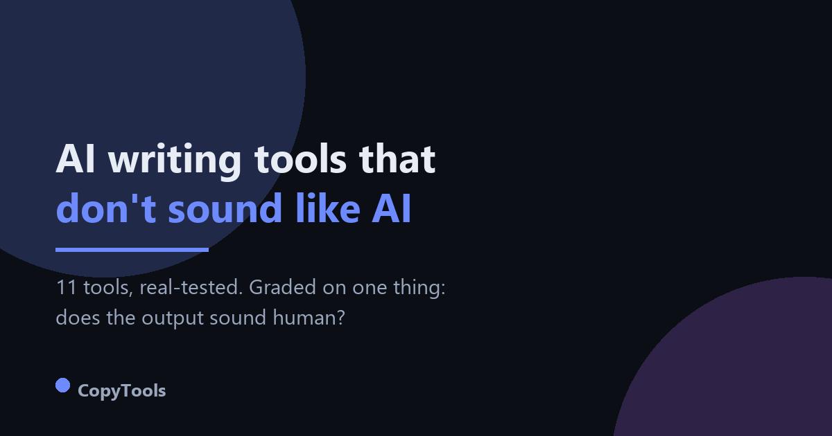 AI copywriting tools tested by CopyTools — real screenshots and verdicts